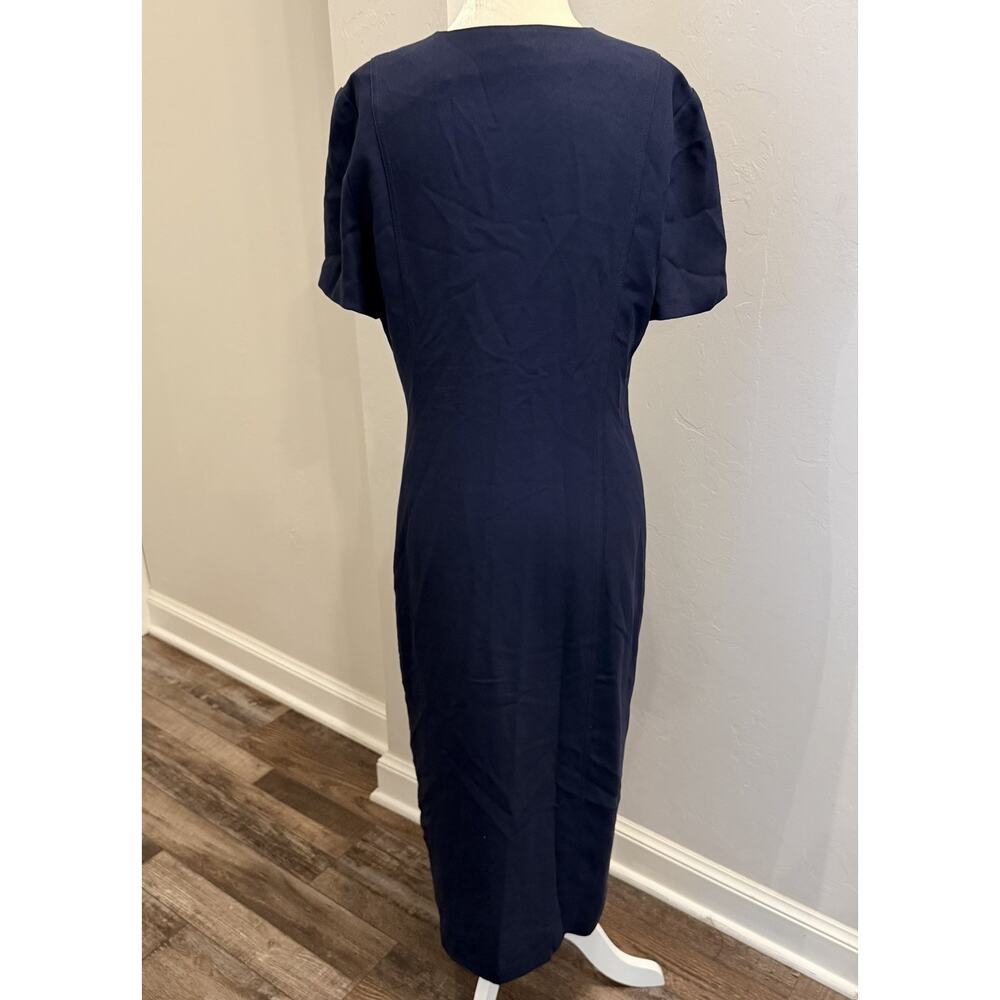 Talbots Dress Women’s Size 10 Button Down Shoulder Pad Blue Vintage (A0132) - Picture 4 of 5